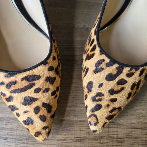 EUC JESSICA SIMPSON CARPENA REAL COW HAIR FUR UPPER ANIMAL PRINT STILETTOS 9.5 - Picture 10 of 16